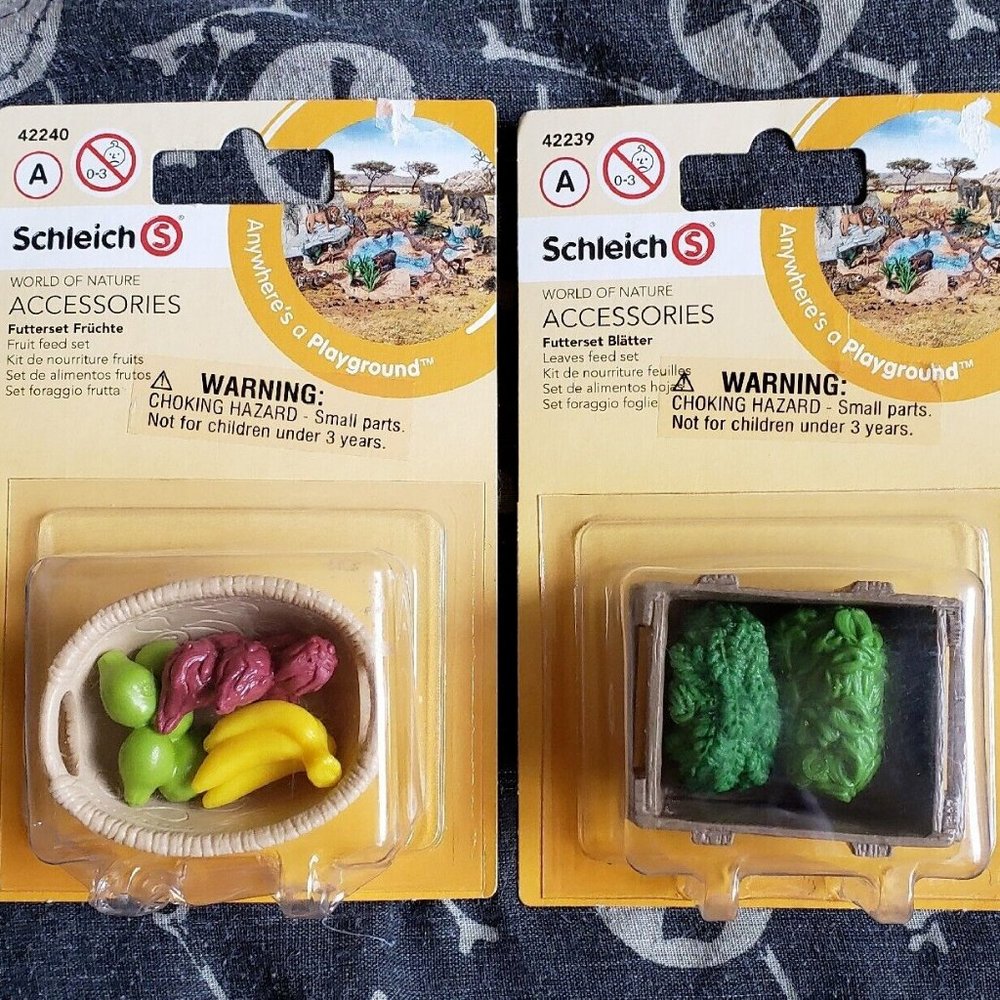 Fruit and Leaves Feed sets 42240 - 42239 Lot of 2 Schleich NWT World of Nature